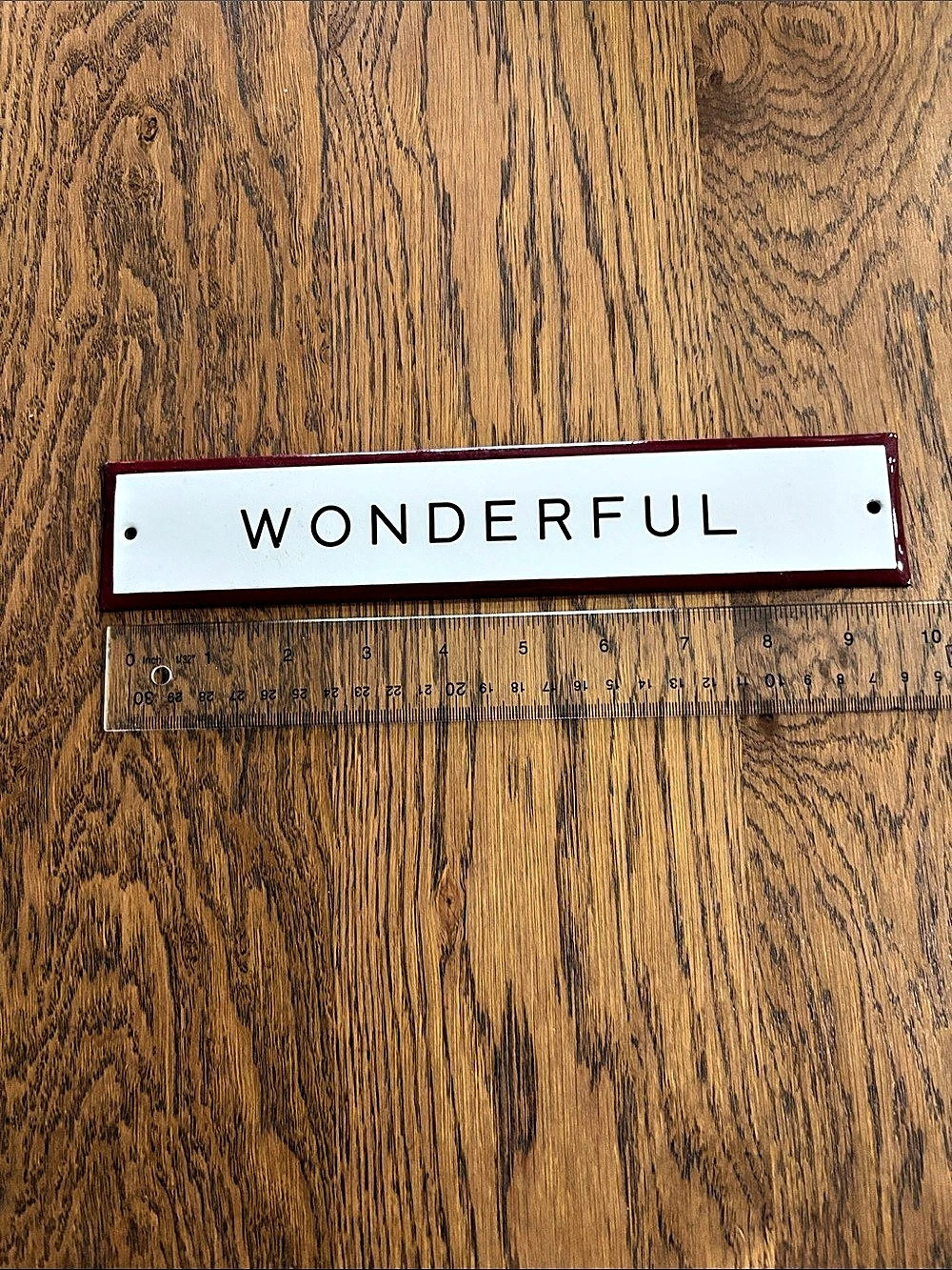 Wonderful Garment Label in White & Red Like New